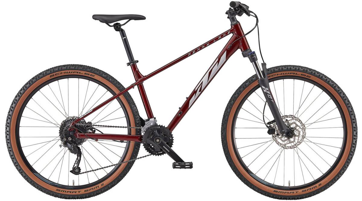 Фотография Велосипед KTM PENNY LANE 271 27.5", размер M рама 42 (2022) Красный